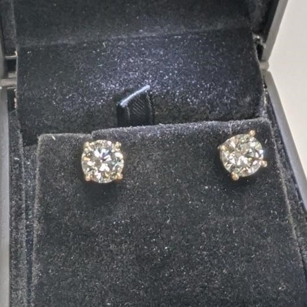14K White Gold 1.8G Lab Diamond 2Ct Earrings - Picture 5 of 5
